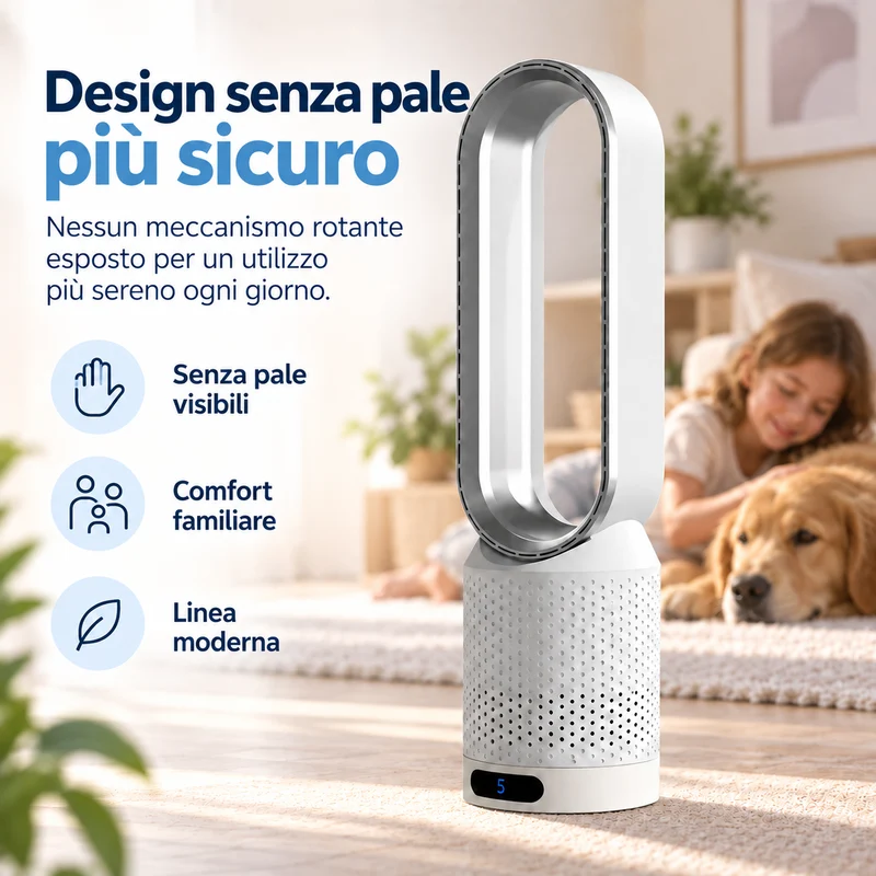 AirPure – Ventilatore a torre senza pale ultra silenzioso (< 32 dB)