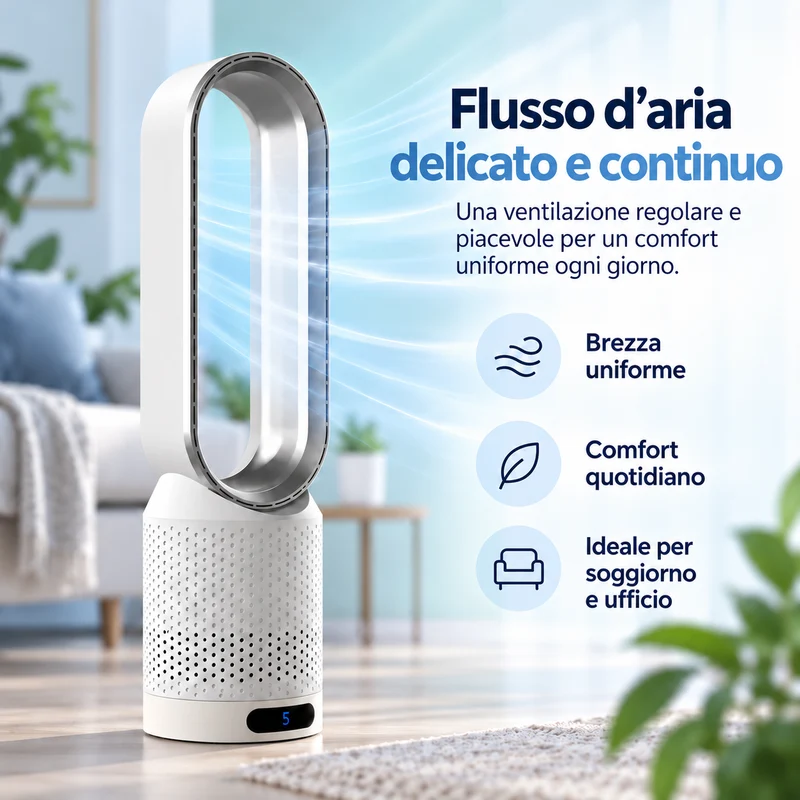 AirPure – Ventilatore a torre senza pale ultra silenzioso (< 32 dB)
