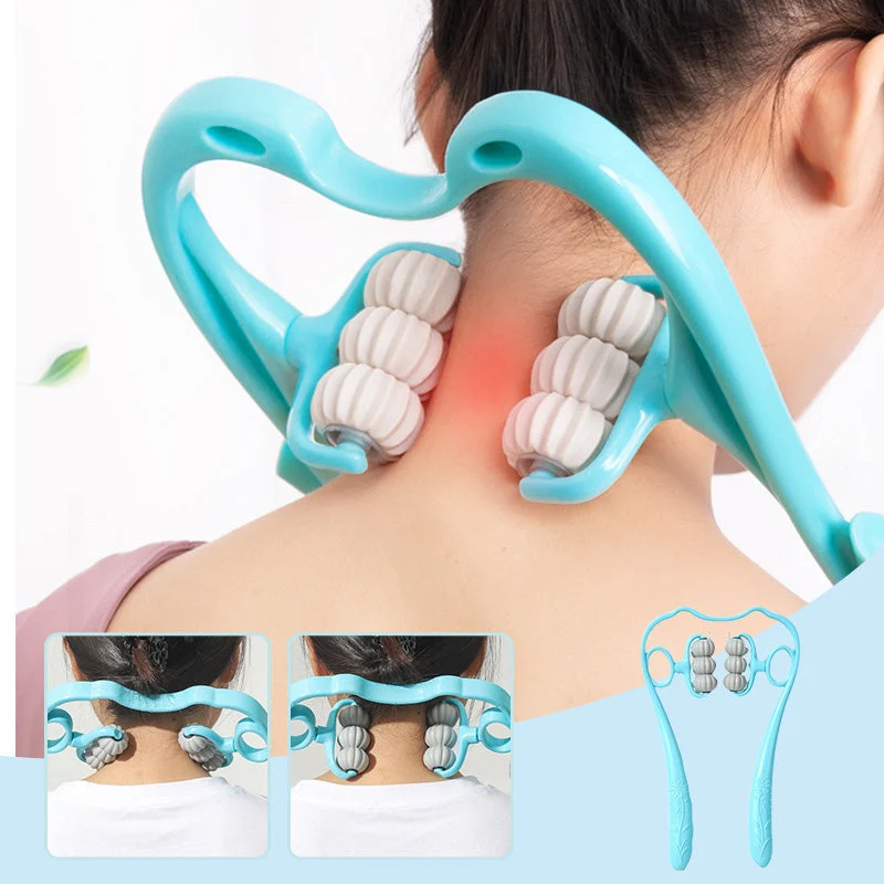 RelaxPro™ | Dispositivo per massaggio al collo – Massaggio manuale per collo, schiena e spalle con palline massaggianti in TPR