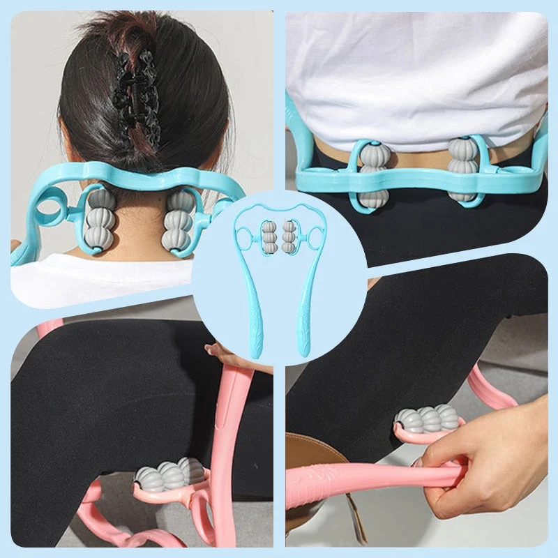 RelaxPro™ | Dispositivo per massaggio al collo – Massaggio manuale per collo, schiena e spalle con palline massaggianti in TPR