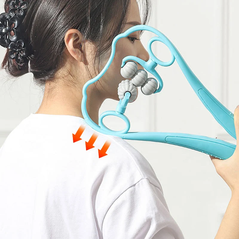 RelaxPro™ | Dispositivo per massaggio al collo – Massaggio manuale per collo, schiena e spalle con palline massaggianti in TPR