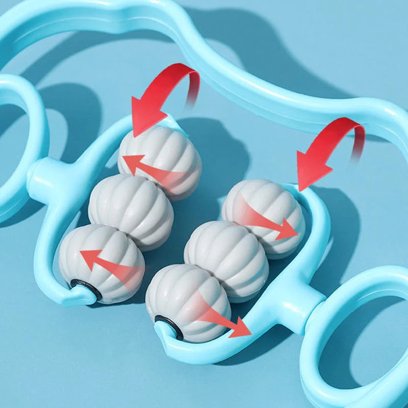 RelaxPro™ | Dispositivo per massaggio al collo – Massaggio manuale per collo, schiena e spalle con palline massaggianti in TPR