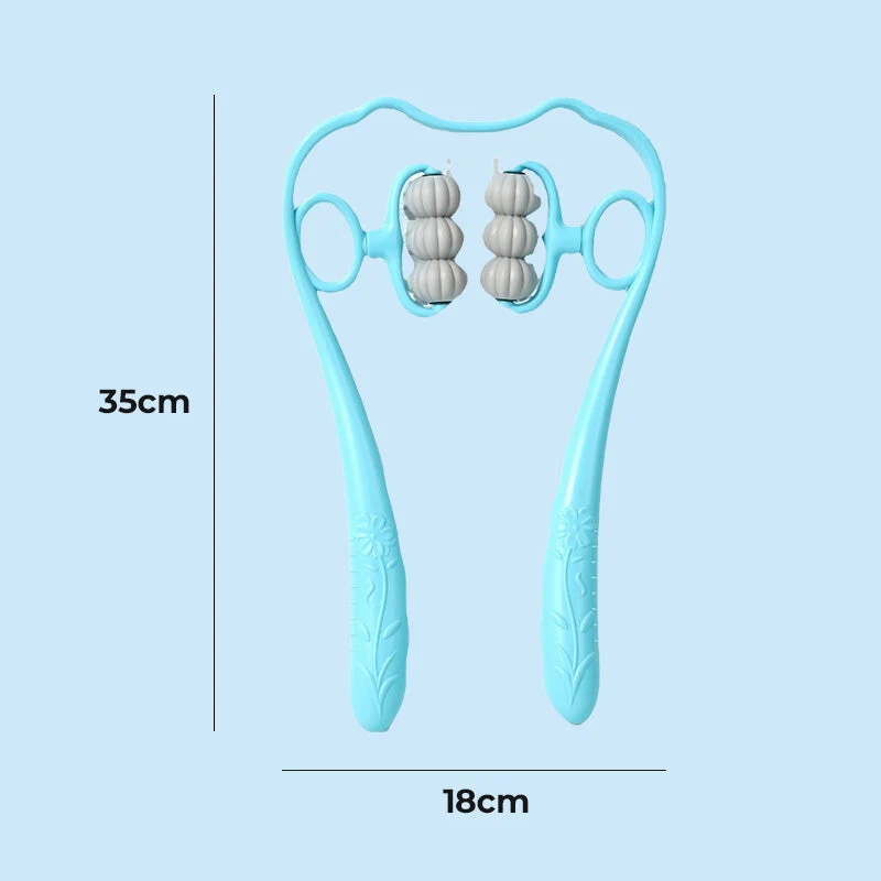 RelaxPro™ | Dispositivo per massaggio al collo – Massaggio manuale per collo, schiena e spalle con palline massaggianti in TPR
