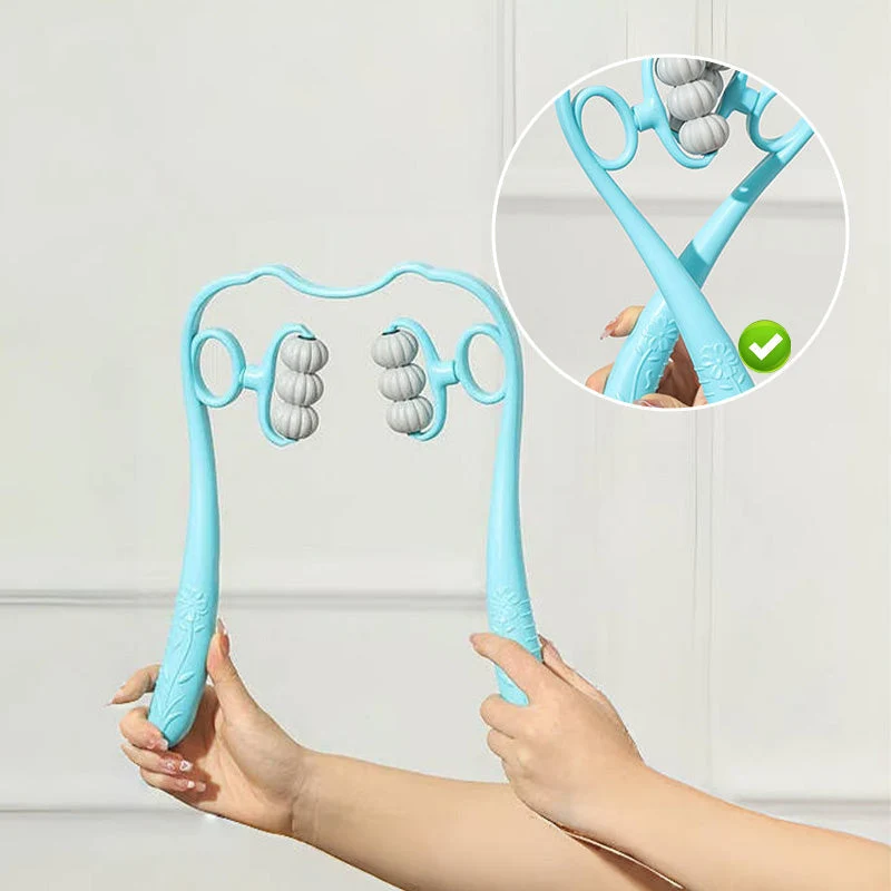 RelaxPro™ | Dispositivo per massaggio al collo – Massaggio manuale per collo, schiena e spalle con palline massaggianti in TPR