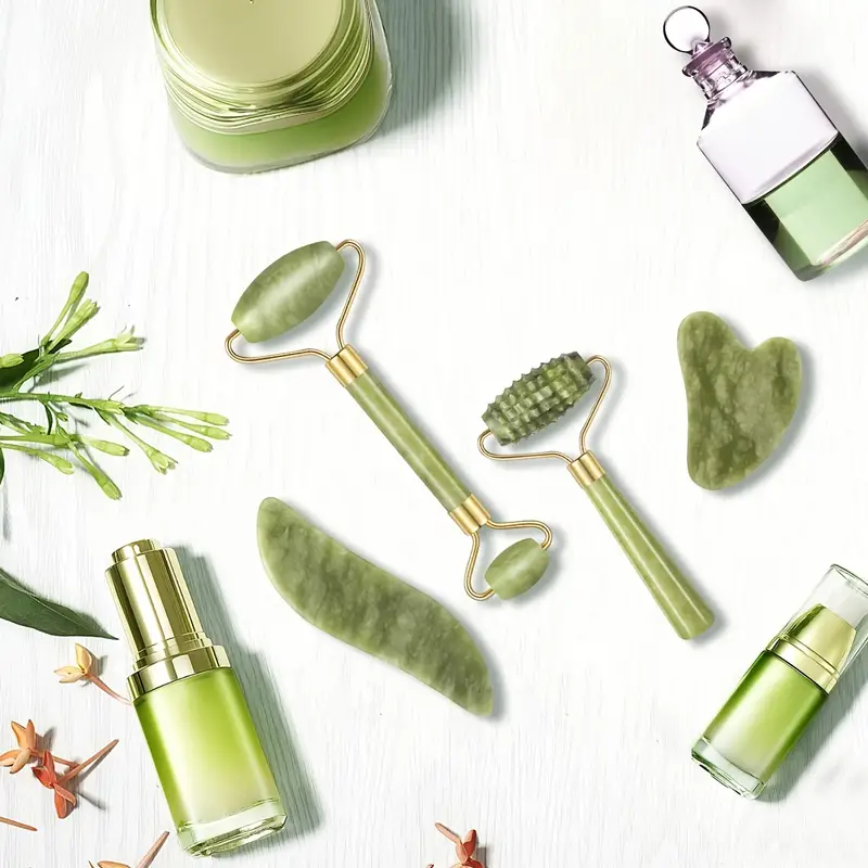 RollPro | Set di Rulli per Viso in Giada Gua Sha (4PCS)