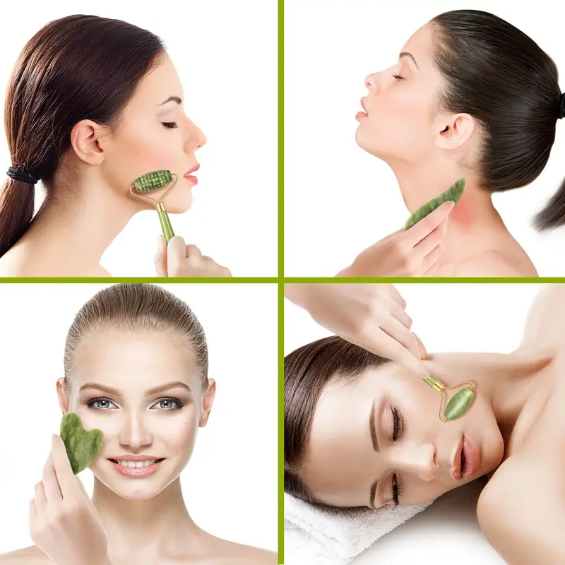 RollPro | Set di Rulli per Viso in Giada Gua Sha (4PCS)