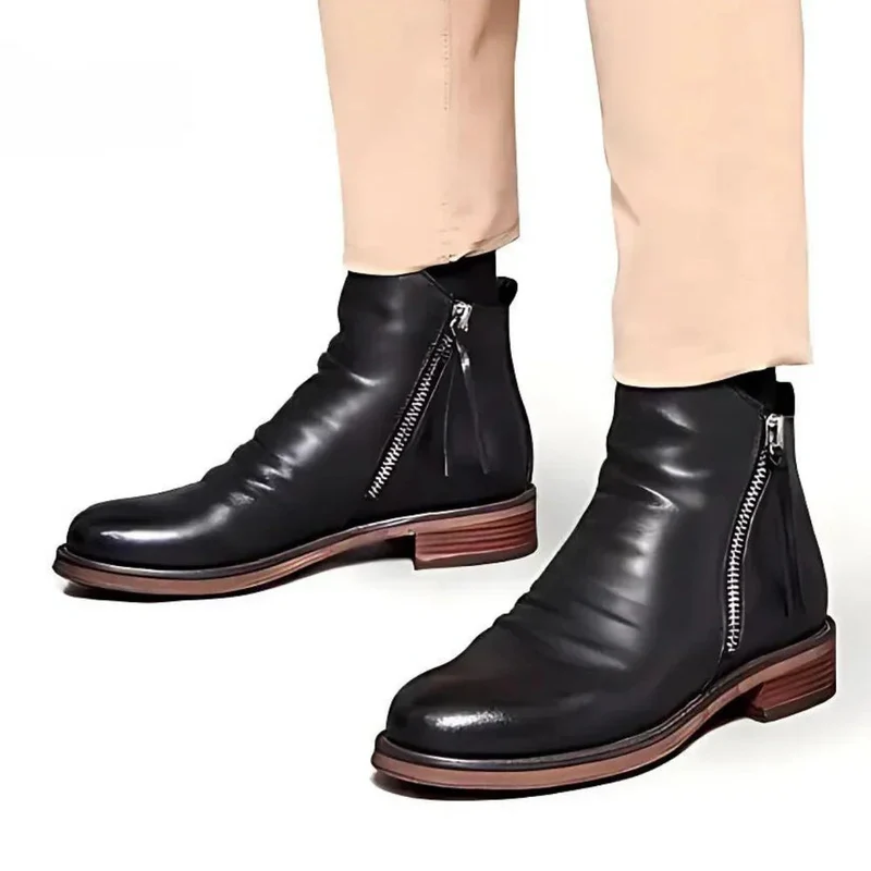 Bottines homme légères fermeture éclair latérale