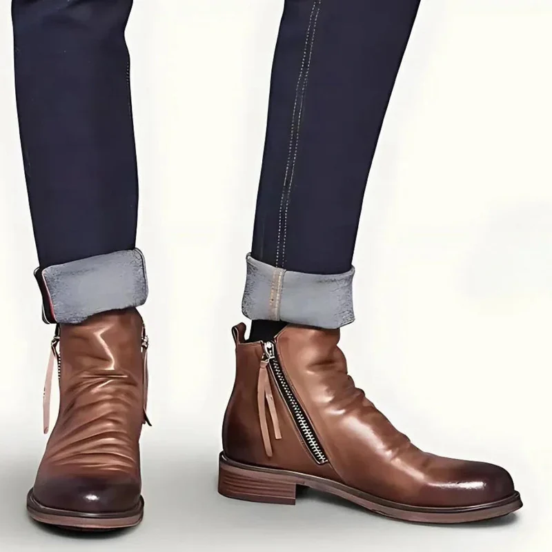 Bottines homme légères fermeture éclair latérale