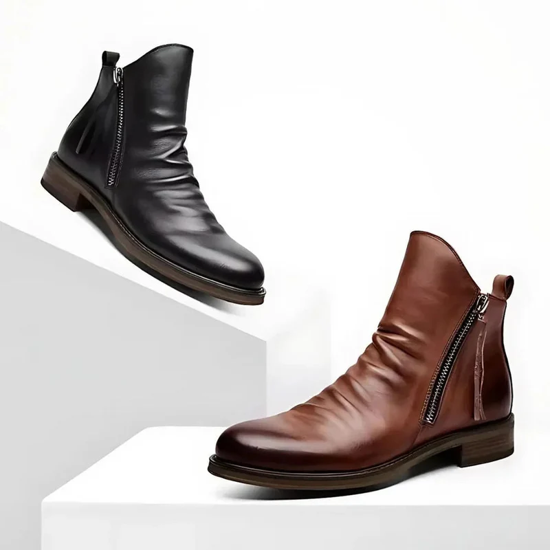 Bottines homme légères fermeture éclair latérale