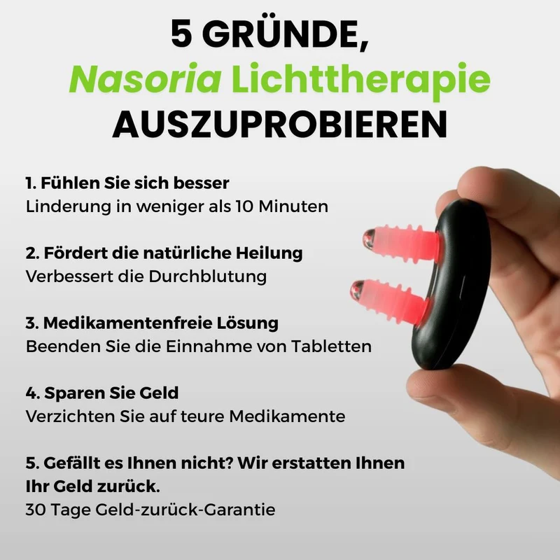 Dispositivo Nasale a Luce Rossa | Terapia della Luce per il Naso | Dispositivo di Terapia Nasale | Nasoria