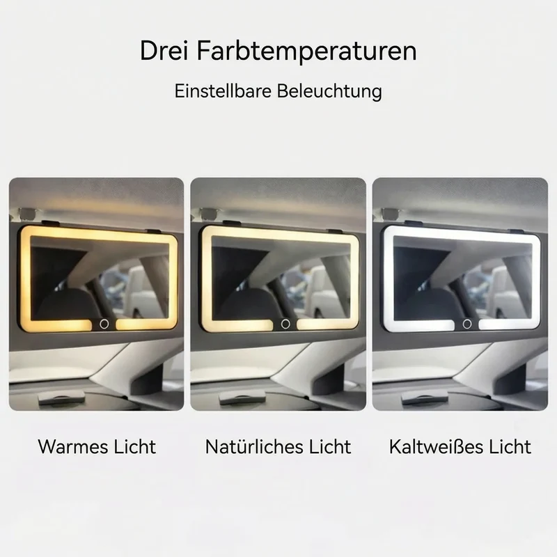 Specchio per trucco con luce per auto | Specchio cosmetico illuminato | GlowVisor