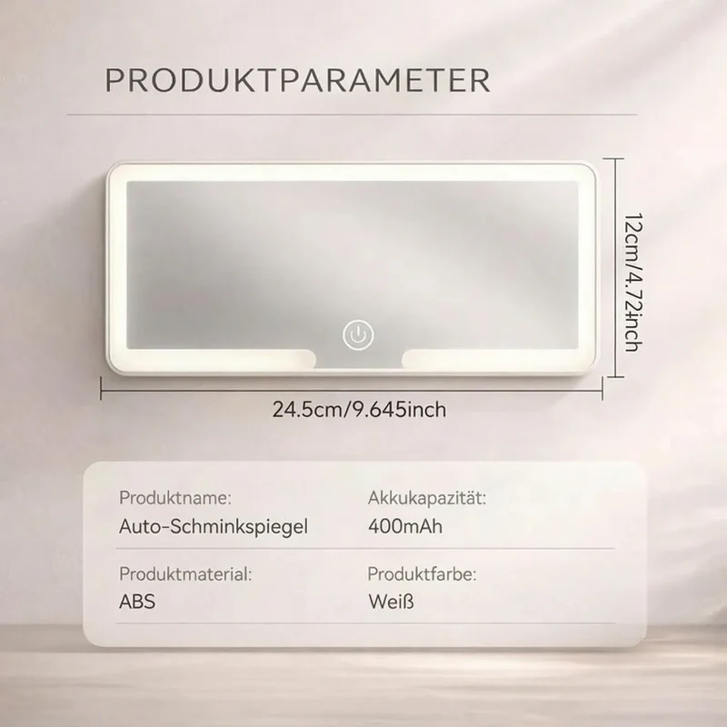 Specchio per trucco con luce per auto | Specchio cosmetico illuminato | GlowVisor
