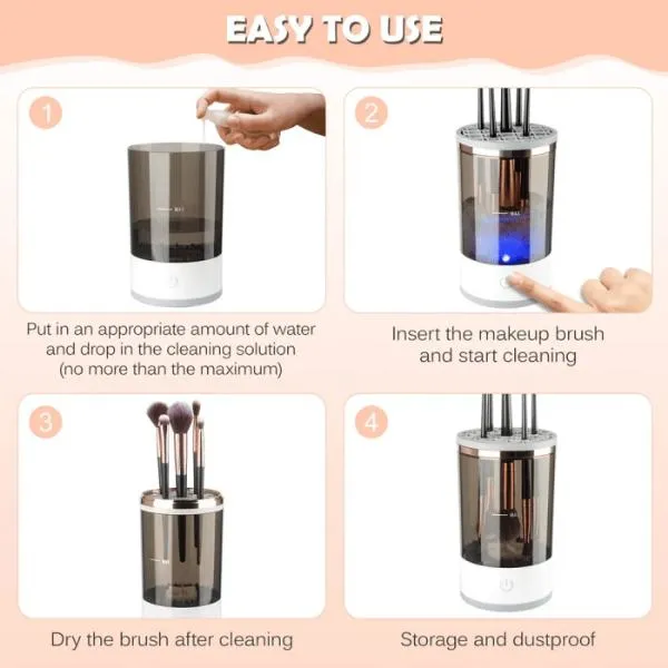Pulitore per Pennelli | Pulire Pennelli Make Up | Pulitore Elettrico per Pennelli | PinselClean