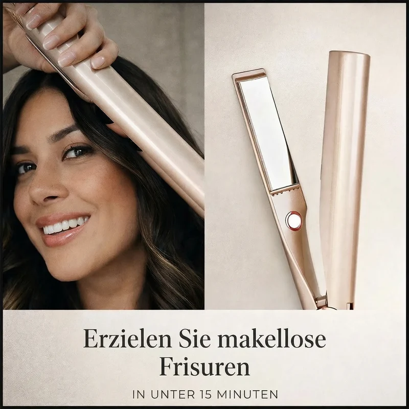 Piastra per capelli per ricci perfetti | Ferro arricciacapelli e spazzola ad aria calda per acconciature da salone | LockenLieb
