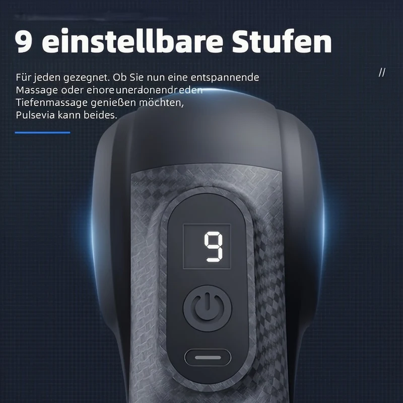 Pistola Massaggiante con 9 Testine | Dispositivo per Massaggi per Collo, Schiena, Piedi e Altro | Massage Gun | Pulsevia