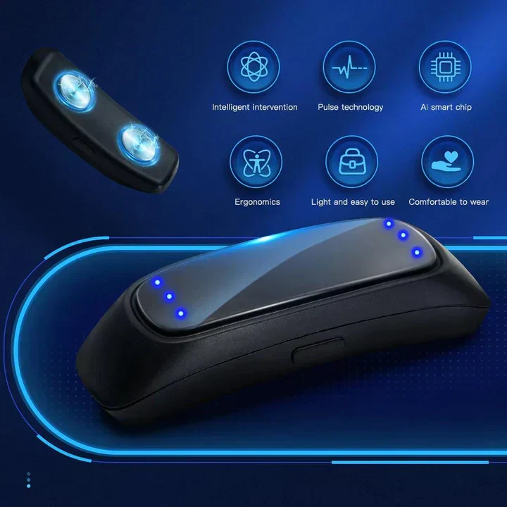 Dispositivo Smart Anti Ronzio EMS Pulse Stop Snore Portatile Comodo Sonno Bene Stop Snore Cura della Salute Aiuto per Apnea del Sonno USB