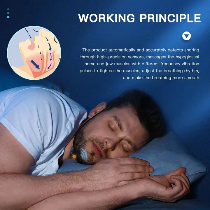 Dispositivo Smart Anti Ronzio EMS Pulse Stop Snore Portatile Comodo Sonno Bene Stop Snore Cura della Salute Aiuto per Apnea del Sonno USB
