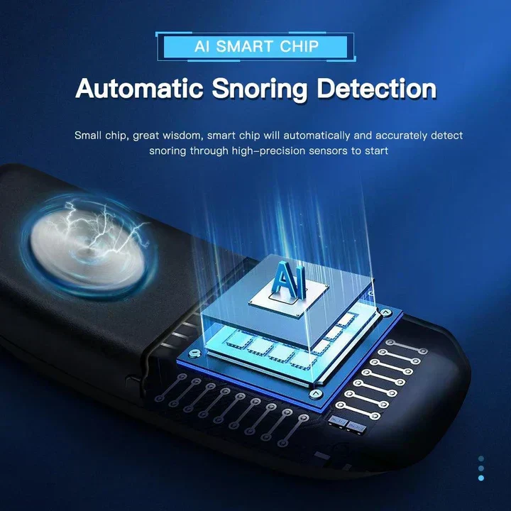Dispositivo Smart Anti Ronzio EMS Pulse Stop Snore Portatile Comodo Sonno Bene Stop Snore Cura della Salute Aiuto per Apnea del Sonno USB