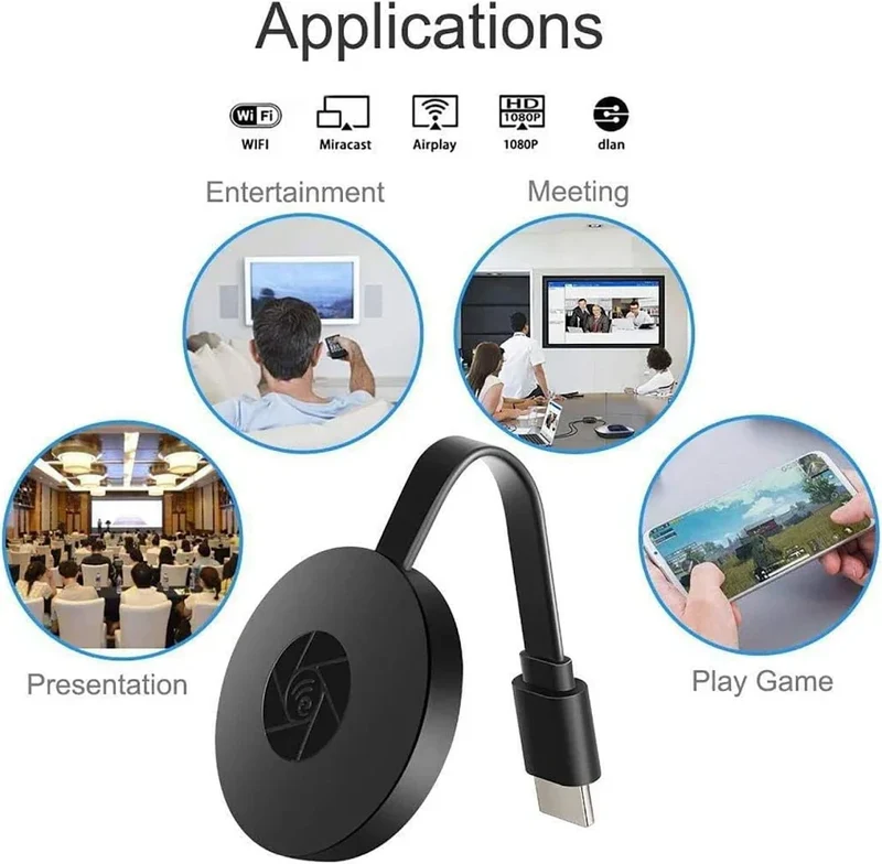 Miracast | Adattatore HD Mirror senza fili | AirPlay & DLNA | CastView Pro
