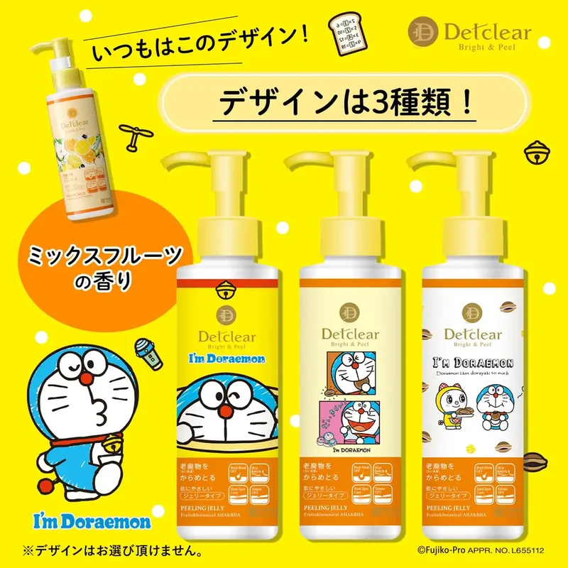 Det Clear Bright Peel Peeling Jelly Doraemon Fruit Scent 180ml Exfoliator Japan