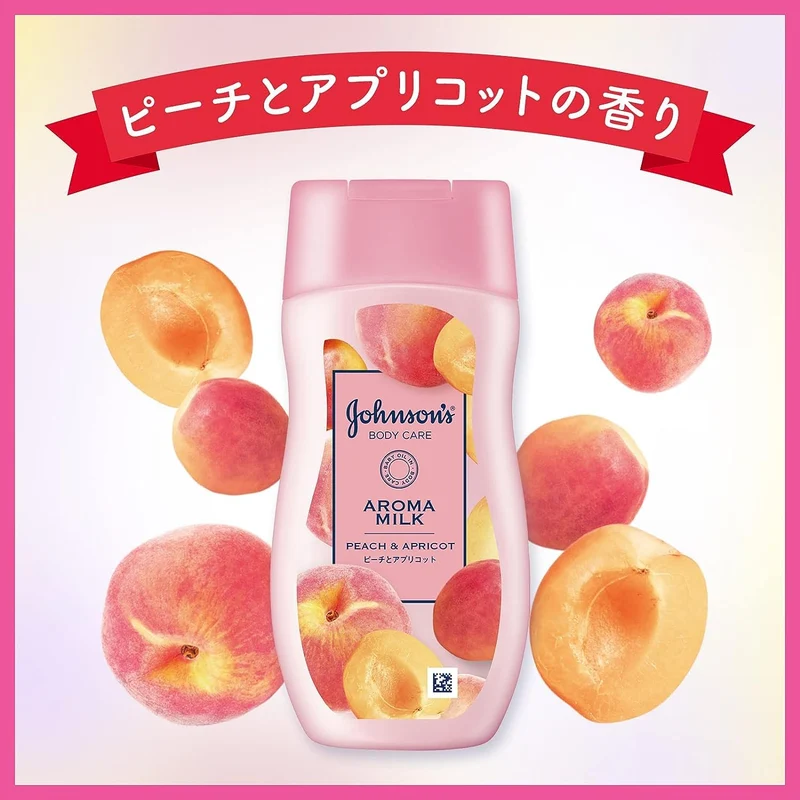 Johnson Body Care Aroma Milk Moisture Lotion Peach Apricot Scent 200ml
