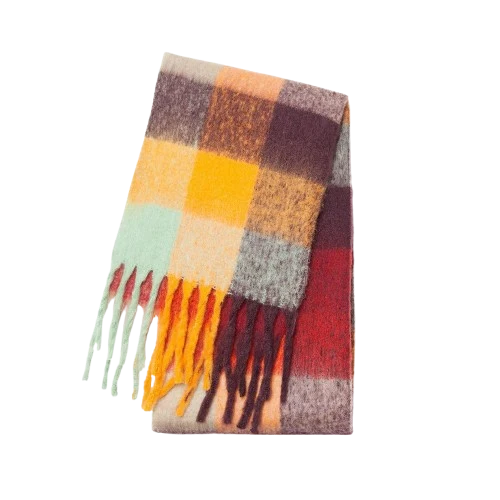 Grande écharpe épaisse en cachemire - Motifs Carreaux