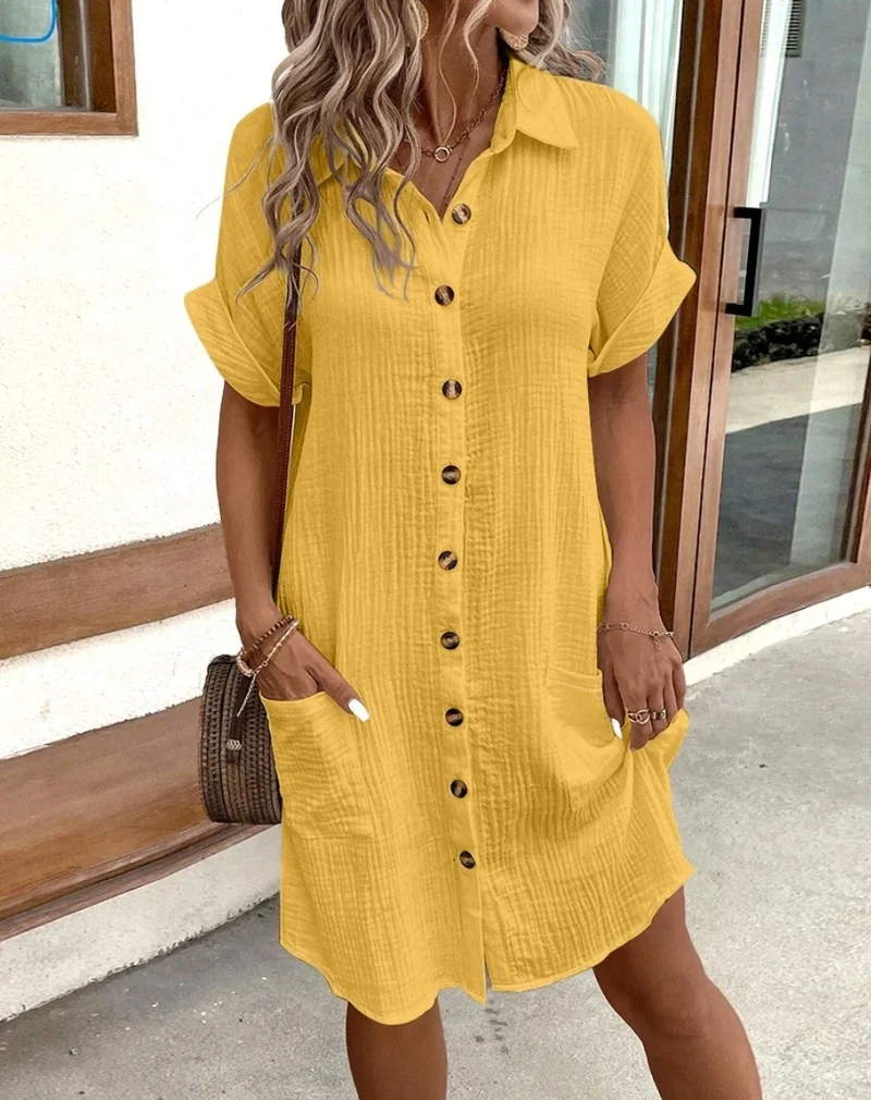 Robe en Gaze de Coton Vintage pour Femme