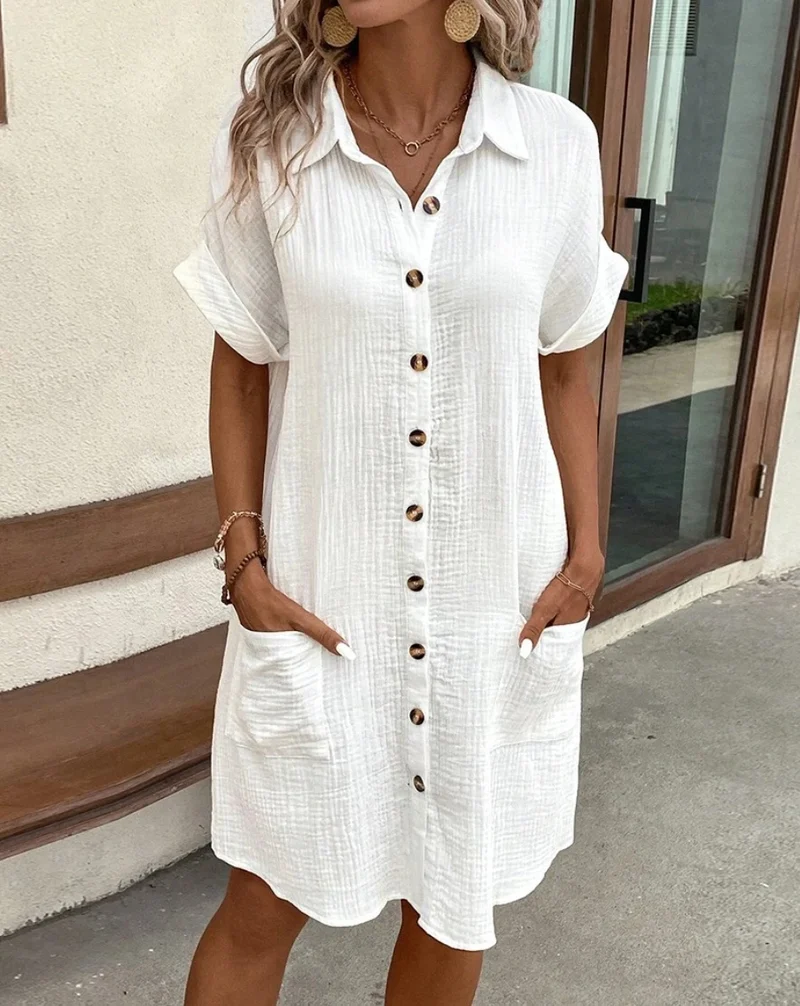 Robe en Gaze de Coton Vintage pour Femme