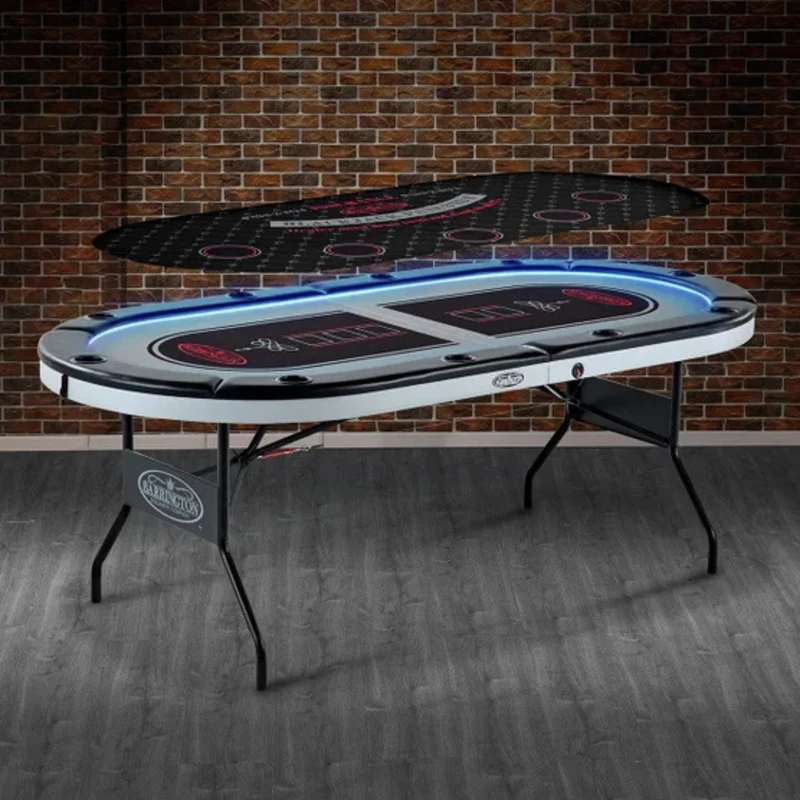 BARRINGTON BILLIARDS COMPANY - Table de Poker à 10 Joueurs avec Éclairage DEL *Boite Ouverte*