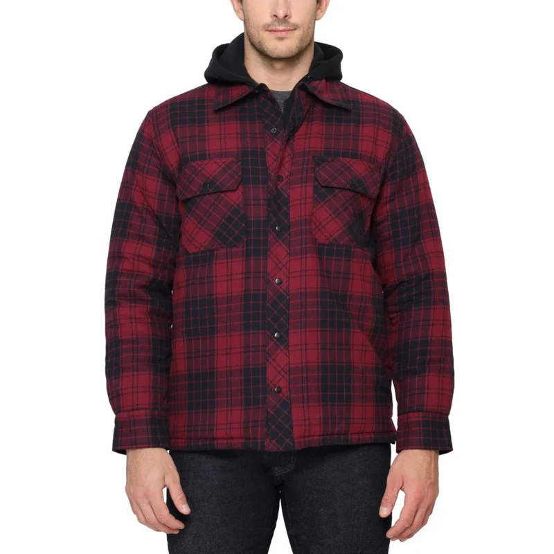 THE B.C. CLOTHING CO. - Chemise-Veste Matelassée à Capuchon pour Homme