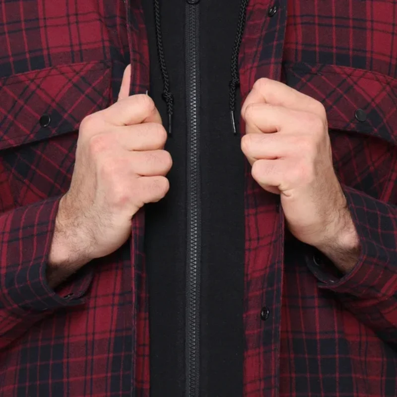 THE B.C. CLOTHING CO. - Chemise-Veste Matelassée à Capuchon pour Homme