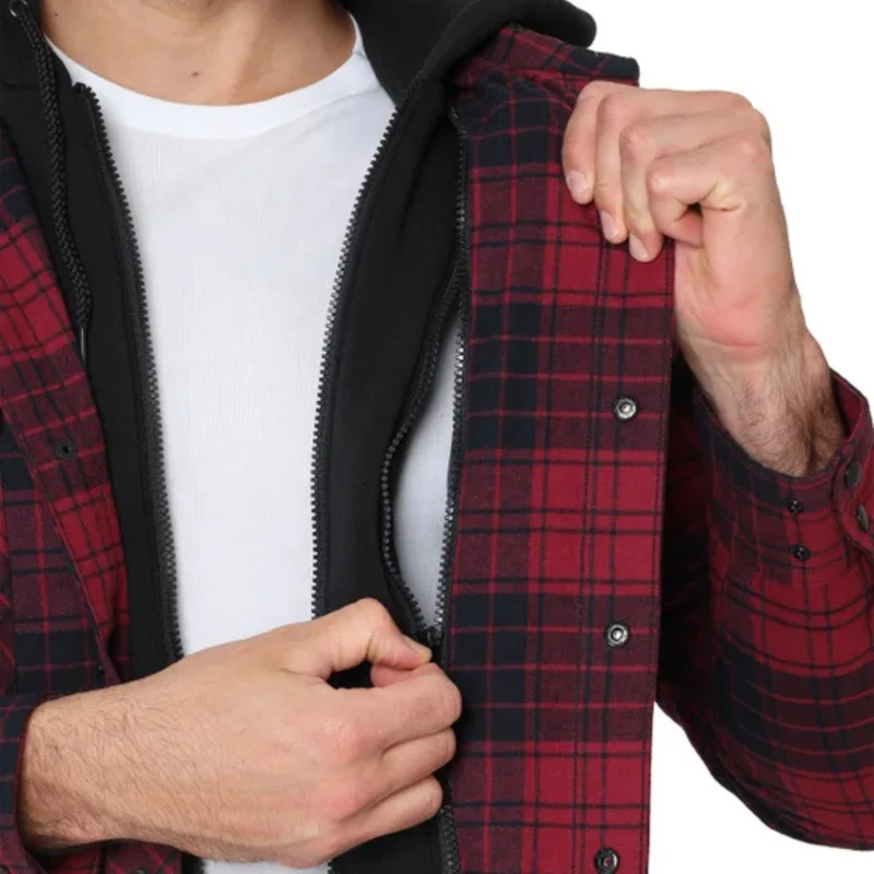 THE B.C. CLOTHING CO. - Chemise-Veste Matelassée à Capuchon pour Homme