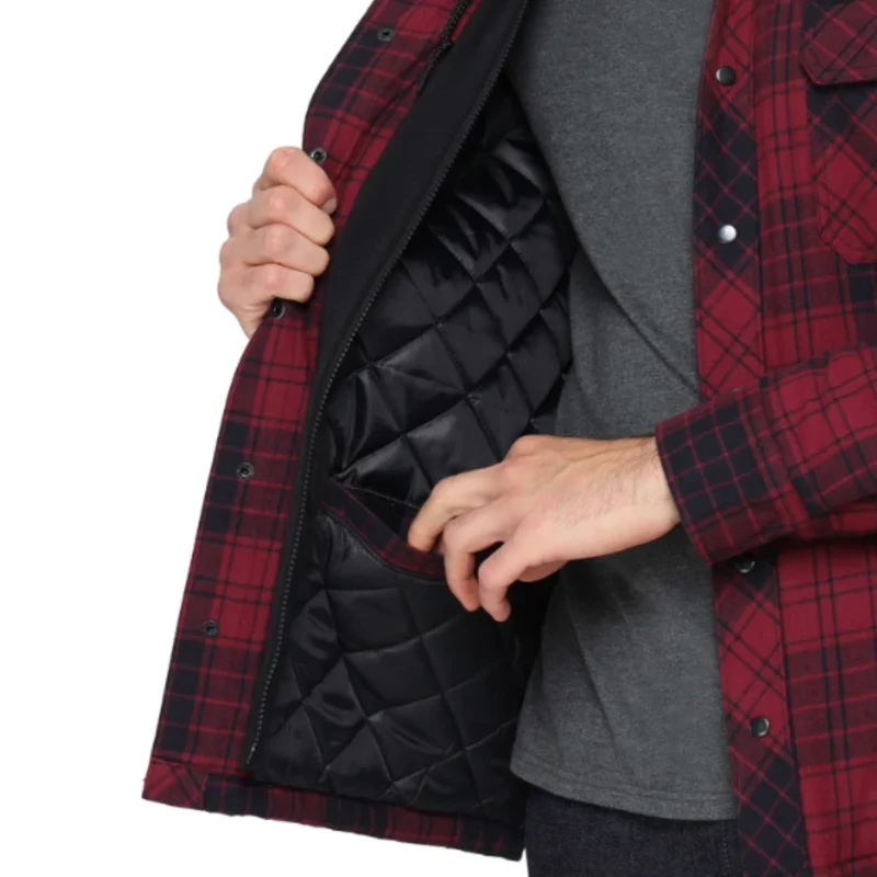THE B.C. CLOTHING CO. - Chemise-Veste Matelassée à Capuchon pour Homme