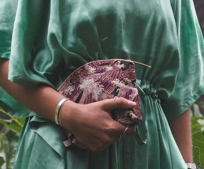 Lavender Make-Up Bag Purple Brocade