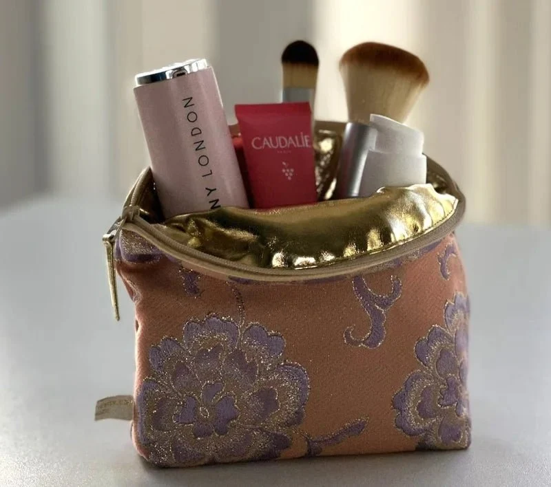 Lavender Make-Up Bag Purple Brocade