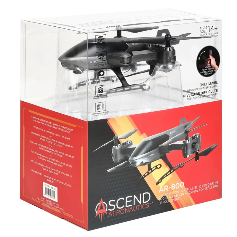ASCEND AERONAUTICS - Drone à Vidéo HD 2,4 GHz Contrôlé par le Mouvement AR-800