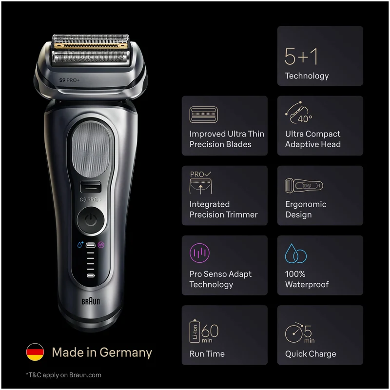 Rasoir rechargeable pour homme, sec et humide, Braun Series 9 9667CC