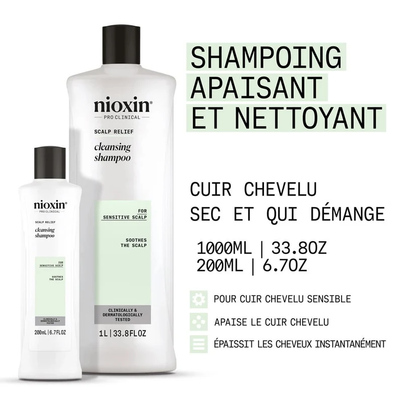 Shampoing apaisant et nettoyant du cuir chevelu - Pour cuir chevelu sensible