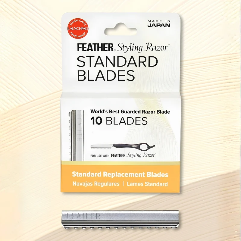 Lames de remplacement "Feather Standard Blades" - Pour les razoir Feather (Paquet de 10)