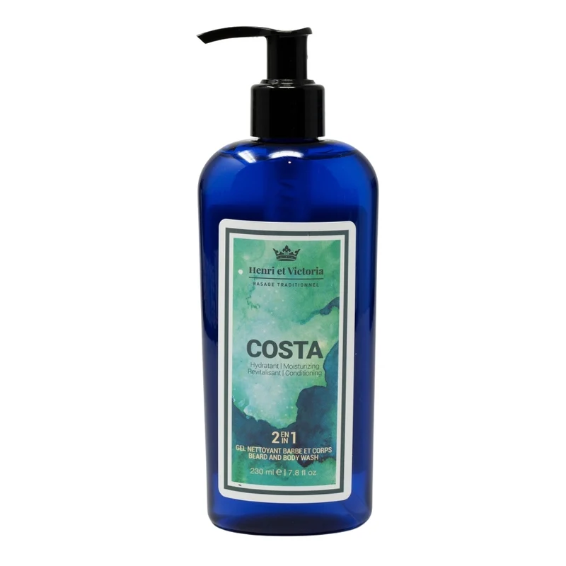 Gel nettoyant 2 en 1 barbe et corps "Costa" (228g/8.0oz)