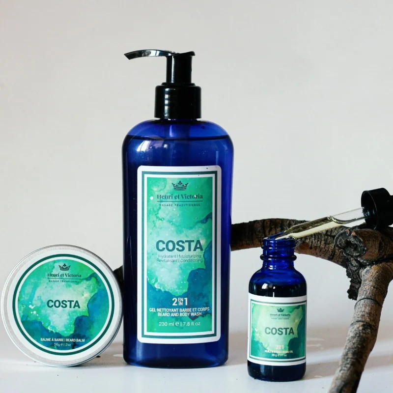 Gel nettoyant 2 en 1 barbe et corps "Costa" (228g/8.0oz)
