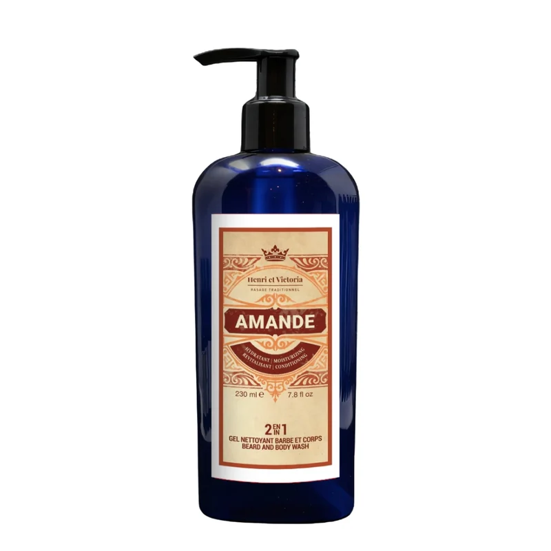 Gel nettoyant 2 en 1 barbe et corps "Amande" (228g/8.0oz)