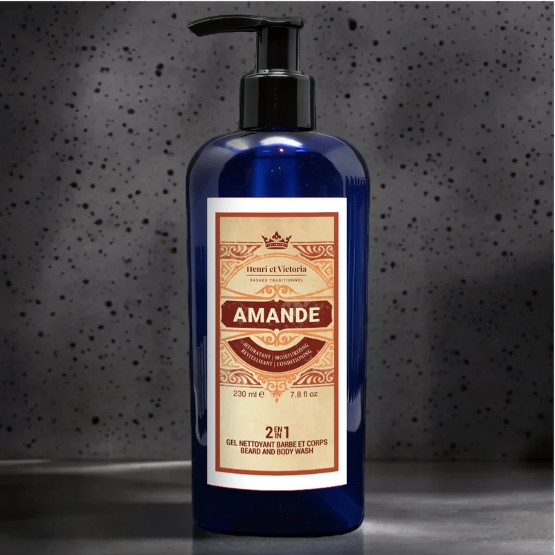 Gel nettoyant 2 en 1 barbe et corps "Amande" (228g/8.0oz)