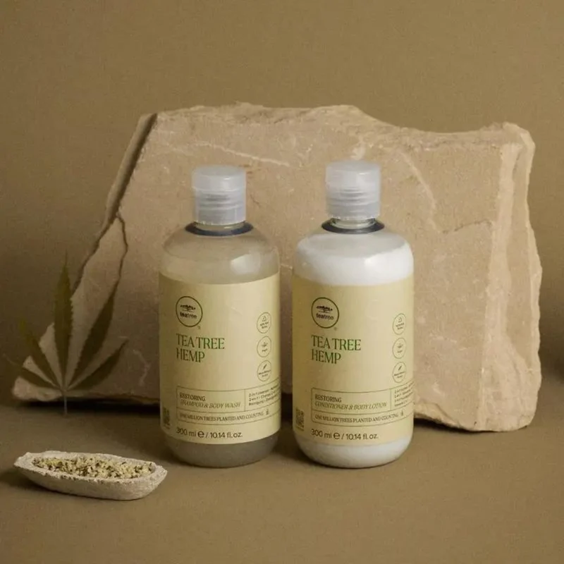 Shampoing et gel douche "Tea Tree Hemp Restoring" - Nettoyant 2 en 1