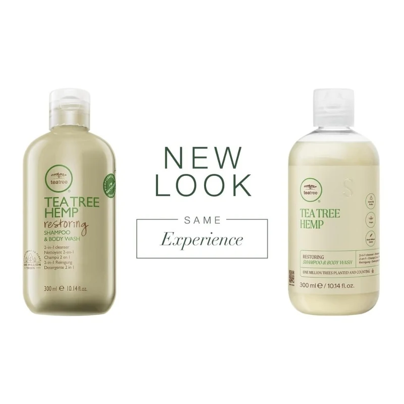 Shampoing et gel douche "Tea Tree Hemp Restoring" - Nettoyant 2 en 1
