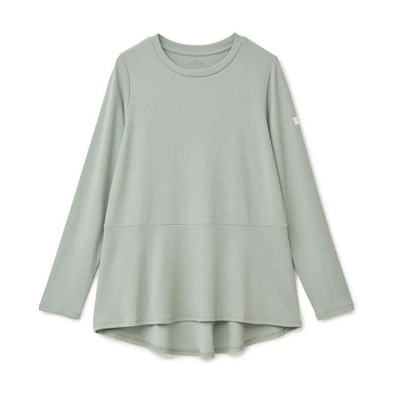 ReFa VitalTech Moist Smooth Long-Sleeve Pullover Top Green SS