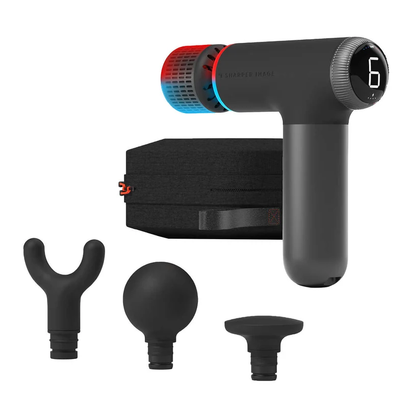 SHARPER IMAGE - Masseur de Tissus Profonds Chaud + Froid Percussion Électrique Pro+ Compact