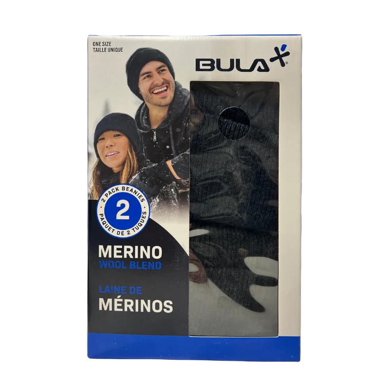 BULA - Paquet de 2 Tuques en Laine de Mérinos