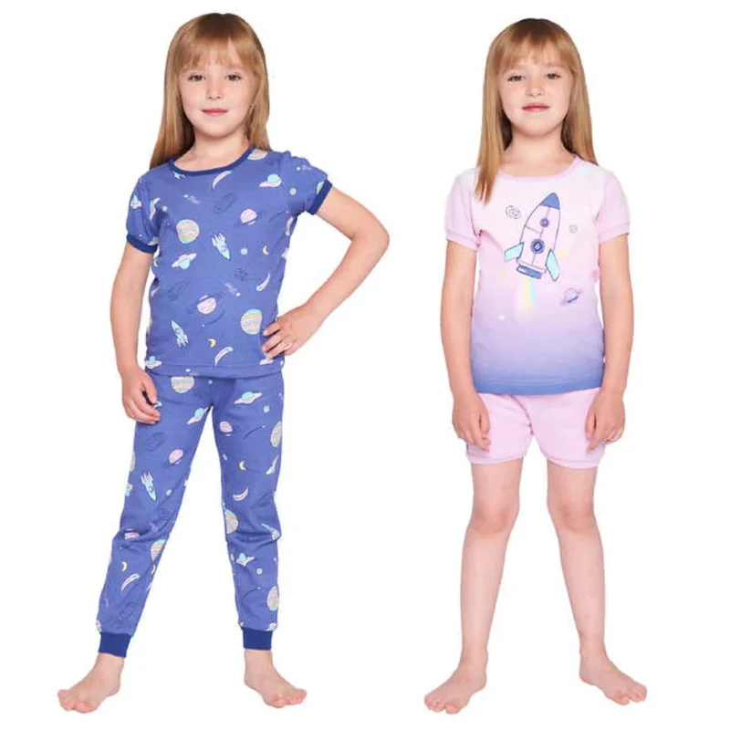 PEKKLE - Ensemble Pyjama 4 Pièces pour Fille