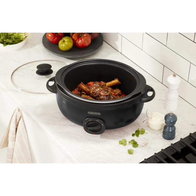 Morphy Richards 6.5L Sear Stew Slow Cooker Variable Heating Matte Black